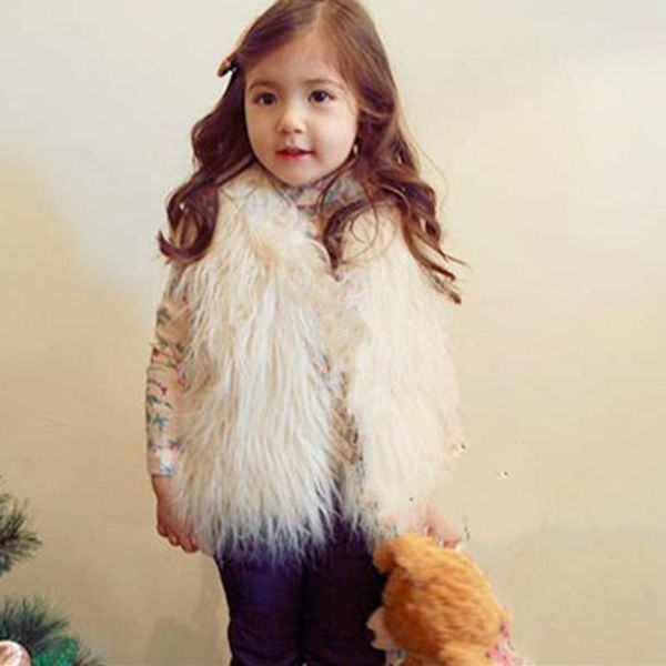 

waistcoat 1pcs fashion autumn winter girls fur vest coat kids clothing ultra-comfortable plush faux baby s//l/xl, Camo