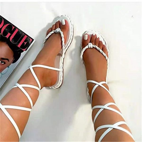 

sandals 2021 women summer fashion flat shoes foot ring straps, Black