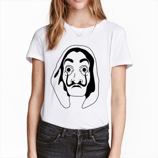 

la casa de papel womens robbery tees tv show bella ciao streetwear paper house funny harajuku top, White