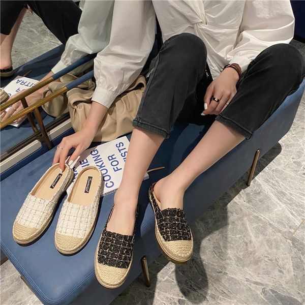 

slippers spring / summer 2021 women's flat shoes wear comfortable casual, Black