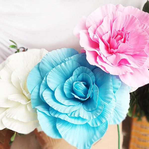 

50cm diameter simulation foam peony flower head artificial wedding decoration fake flower foreign rose simulation peony