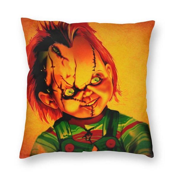 

cushion/decorative pillow soft horror movie chucky throw case decoration custom child's play cushion cover 45x45cm pillowcover for livi