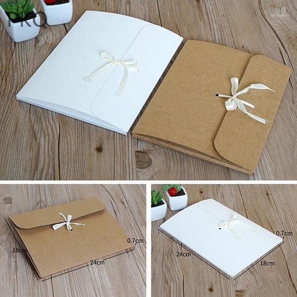 Geschenkpapier 20 teile/los Große Größe Braun Weiß Kraftpapier Box Verpackung Für Hochzeitsfestbevorzugungen Seidenschal Geschenke Boxen Buchumschläge