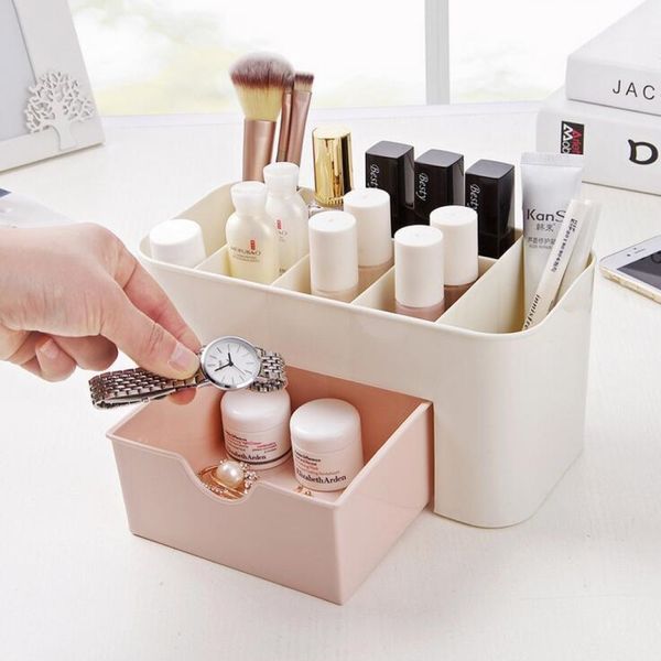 

saving space deskcosmetic box brush storage case with drawer makeup jewelry pens desk organize box plastic holder organizers 1222085