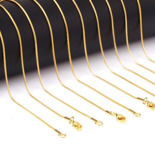 

1.24mm gold plated cooper snake necklace chain for men women necklace accessory nice jewelry gift 45cm wholesale price, Silver