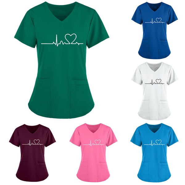 

uniform labor nurse of the short women decont on v solid print scholarship mode camisetas s-5xl-. v56i, White