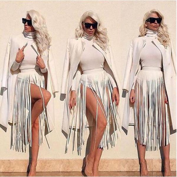 

designer bohemian leather fringe tassel belt black white faux belts women high waist wide belt long waist fashion girls pants band, Black;brown