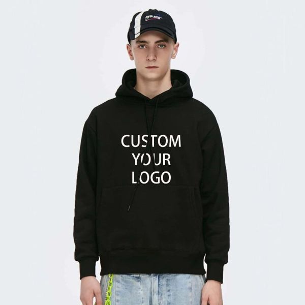 

men's hoodies & sweatshirts your own design brand logo/picture custom men women diy sweatshirt sweatpants casual hoody clothing 14 colo, Black