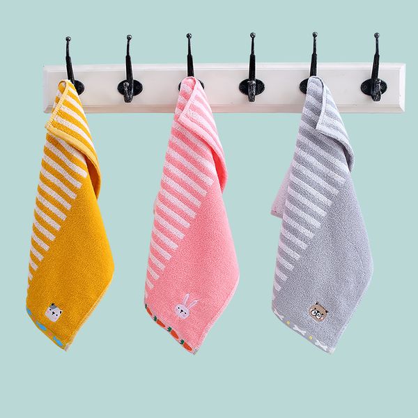 

handkerchief children's towel pure cotton wipe face water absorption small wash embroidery baby kindergarten class a, White