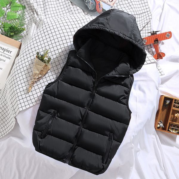 

autumn and winter new couple down cotton vest for men, Black;white