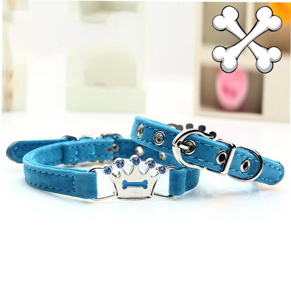 

dog collars & leashes crown flocking pet teddy cat kitten safely collar bear blues