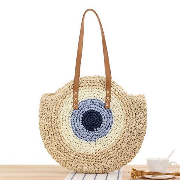 

evening bags women bag feminina summer shoulder beach bolsa famous brands woven straw totes knitting floral handbags