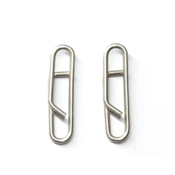 

100pcs stainless steel clips fast snaps clip on fishing clips connector easy&quick change lure snaps for freshwater saltwater