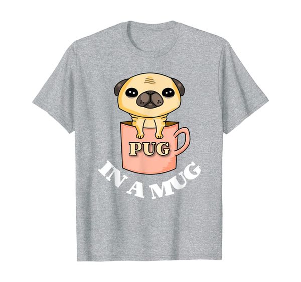 

adorable pug in a mug puppy toy pet for dog lovers t-shirt, White;black