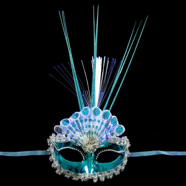 

party mask halloween dance embroidered silk fiber lamp luminous