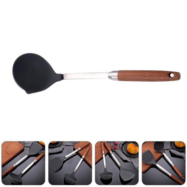 

spoons 1pc durable soup spoon ladle silicone kitchen gadget for home