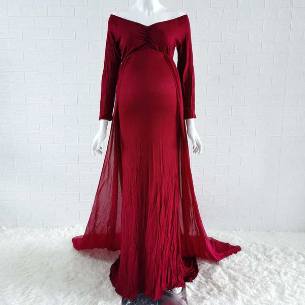 

baby shower jersey dresses maternity pgraphy long dress with cloak fitted pregnancy dresses chiffon cloak maternity gown y0924, White