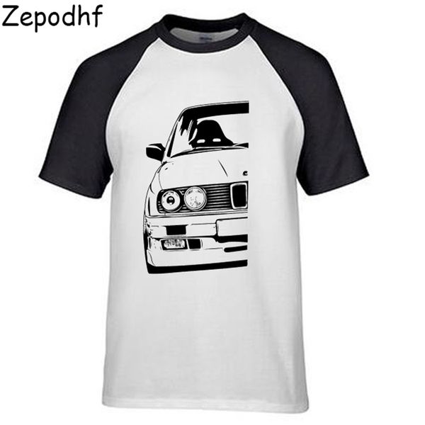 

men's fashion race car design t shirt short sleeve hipster tshirt for bmw e30 tees clothing cool shirts, White;black