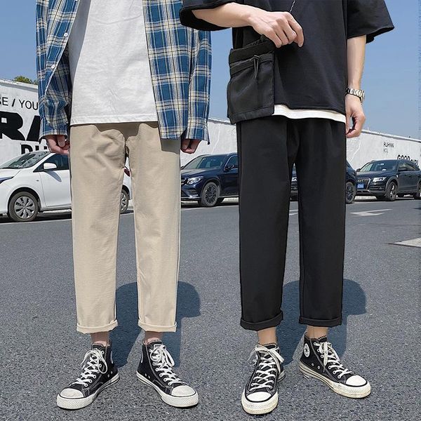 

men's pants men korean fashions harem wide leg joggers 2021 mens black loose sweatpants japan style straight male trousers