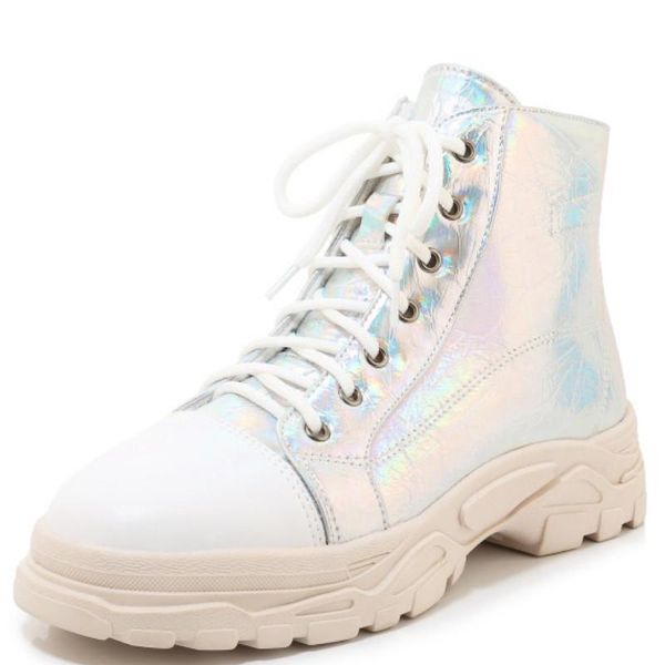 

boots fanyuan lace up size 29-46 women motorcycle round toe thick sole winter warm shoes ankle footwear, Black