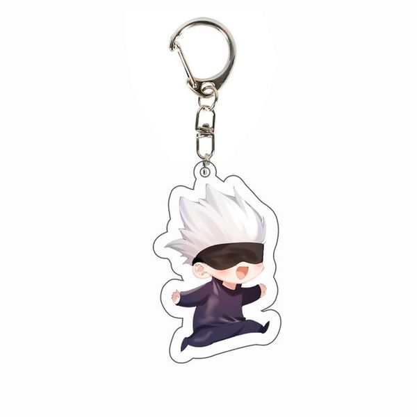 

keychains 2021 fashion jujutsu kaisen yuji itadori keychain fushiguro megumi cosplay two-sided acrylic keyring souvenir jewelry for fans, Silver