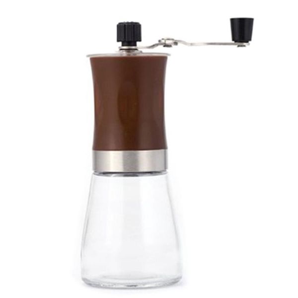 

manual coffee grinders portable spice/pepper/ nuts/coffee bean grinder with stainless steel glass washable burr milller