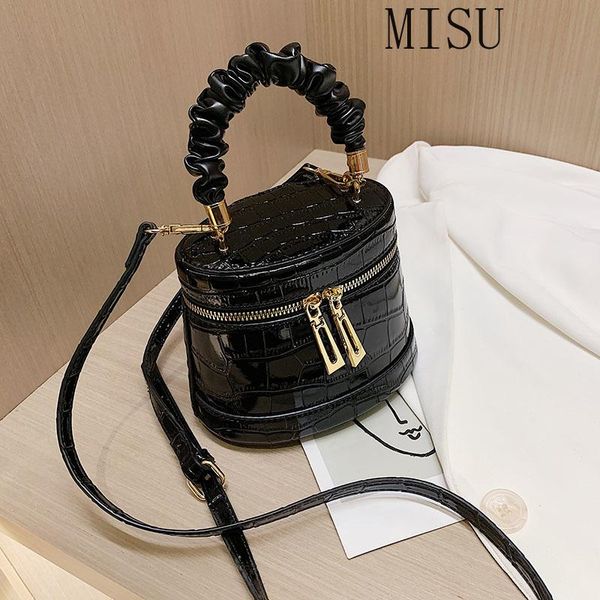 

luxury handbag women bag leather bucket bags for women crossbody shoulder bag stone pattern female handle purse female bolso