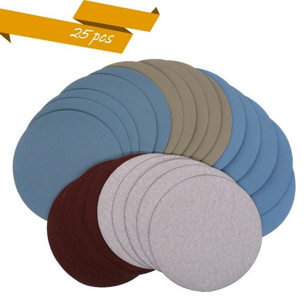 

care products 25pcs 125mm /5 inch assorted sandpaper hook and loop sanding disc 1000 /2000/ 3000/4000/ 5000 round disk sand sheet