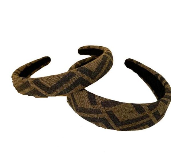 

vintage grand designer letter printing headbands for women wide-brimmed thicken spring hairgands headwrap cloth fabric headwear street fashi, Silver