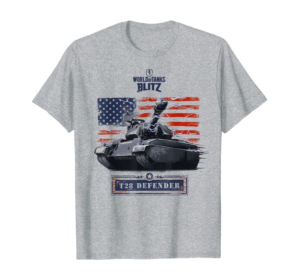

world of tanks blitz t28 defender t-shirt, White;black
