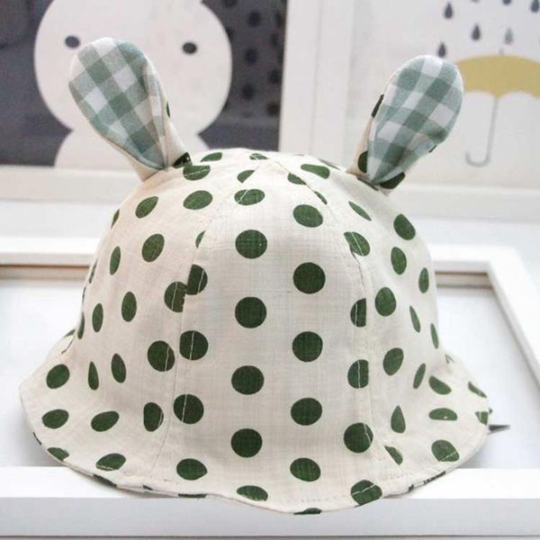 

caps & hats spring and autumn models baby polka dot basin hat sun cotton linen comfortable breathable children's, Yellow