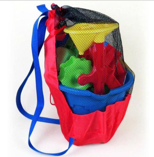 Crianças Bolsa de Praia Mesh Brinquedos Saco De Armazenamento Miúdos Jogar Com Areia Kit Bolsa Ao Ar Livre Multifuncional Mochila Sacos de Drawstring