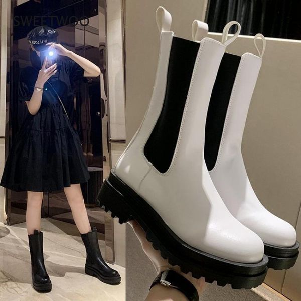 

boots 2021 women's high heels platform gothic punk lolita shoes ankle combat, Black