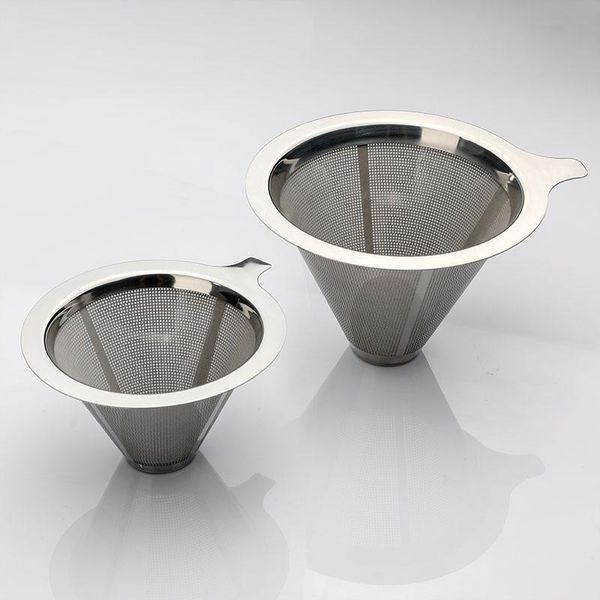 

coffee filters funnel cone dripper filter tea strainer stainless steel fashion durable practica