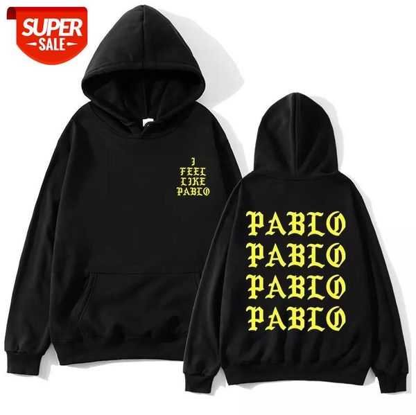 

SUPZXU I Feel like Paul Pablo Kanye West Sweat Homme letter hoodies Male Sweatshirt Hoodie Hip Hop Streetwear Hoody Pablo Hoodie #Dv5x, Black