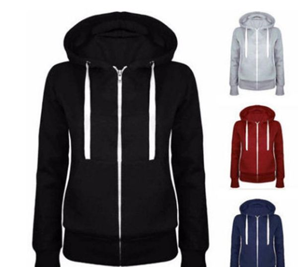 

women's hoodies & sweatshirts womens winter denim slim zip-up hoodie solid jacket turn-down collar jean ladies long sleeve jaket coat o, Black