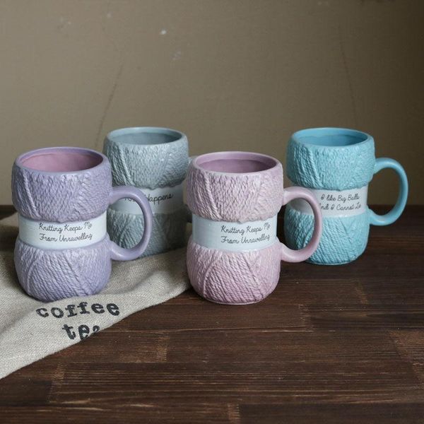 

mugs color woolen shape mug ceramic water cup tea coffee