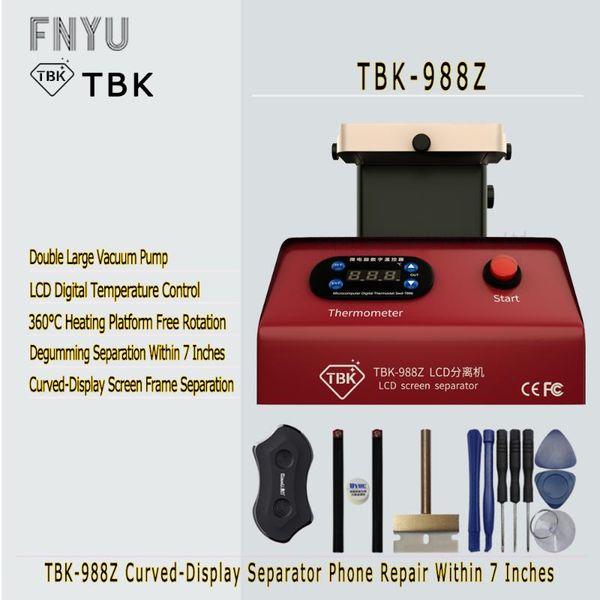 

power tool sets separation machine tbk-988z 360Â° rotation lcd screen separator built-in double vacuum pump curved degumming phone repair