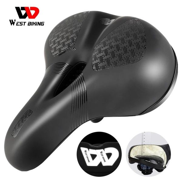 

bike saddles west biking bicycle saddle widen thicken cushion seat mtb road comfortable reflective cycling