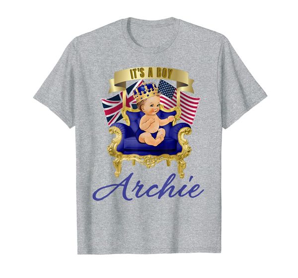 

baby archie prince harry and meghan birth it's a boy gift t-shirt, White;black