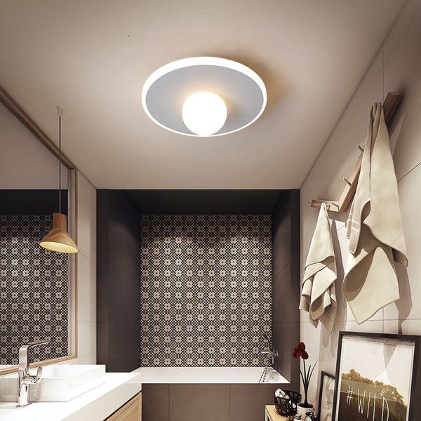 

nordic conducted lamp from the minimalist white ball round glass ceiling light corridor porch foyer house lighting lamps gjli