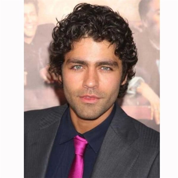 

men's black wig headgear short curly fluffy wig chemical fiber hair hr7223