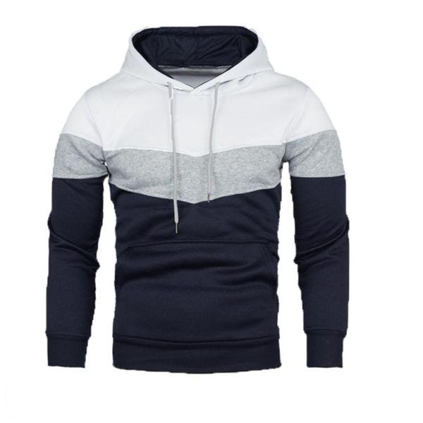

men's hoodies & sweatshirts patchwork hooded sweatshirt clothing casual fleece warm streetwear pullover male fashion autumn winter outw, Black