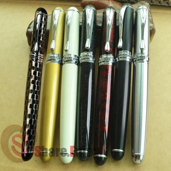 

fountain pens lots of 7 pcs jinhao x750 broad 18kgp nib pen golden white silver