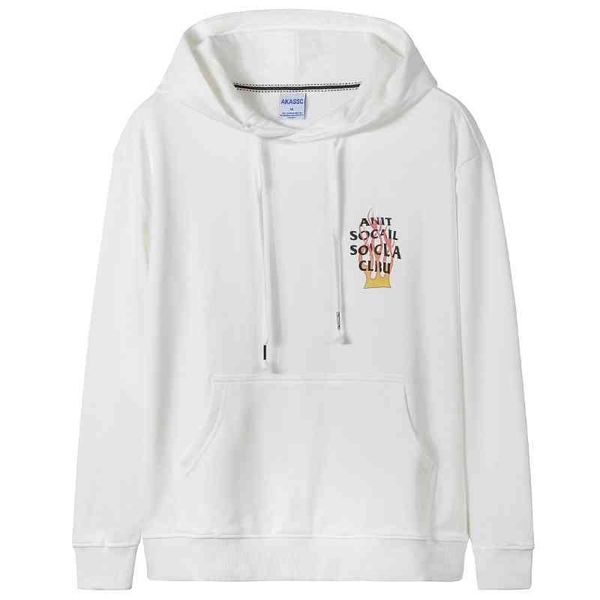 

akassc fashion brand sweater men's 2021 autumn winter trend casual loose hooded cotton couple coat 8802, Black