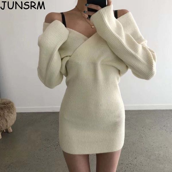 

autumn sweatshirt knits mini thin neck wrap hip to retro back play 29y6, Black;gray