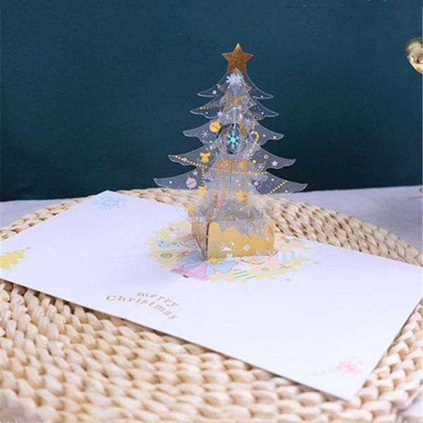 

greeting cards fashion decorate christmas variety crystal tree -up card 3d