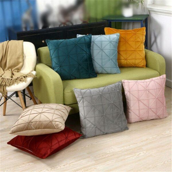 

pillow case modern nordic soft velvet cushion cover solid color sofa throw covers home decor 45*45cm