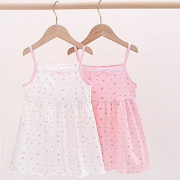 

girl's dresses children's nightdress girl cartoon nightgown dress home clothes kids cotton short sleeve, Red;yellow