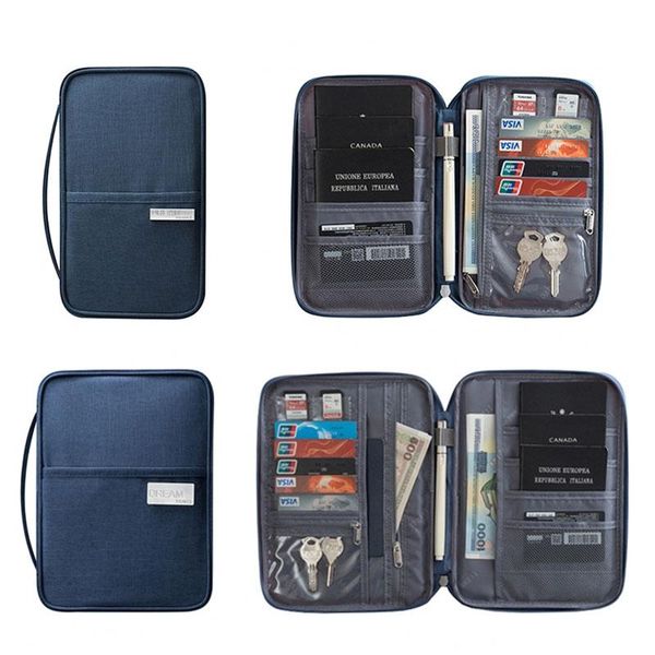 

card holders brand waterproof passport holder travel wallet big wallets organizer accessories document bag cardholder, Brown;gray